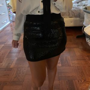Black Sequin Mini Skirt size M